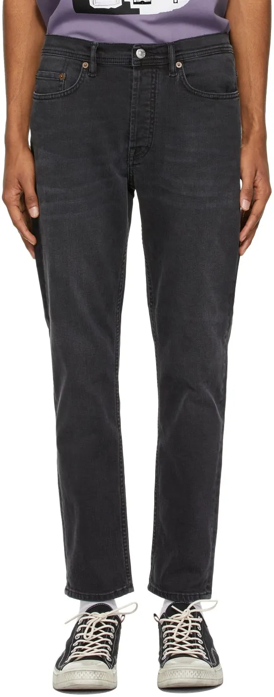 Acne Studios Black Faded Slim Tapered Jeans