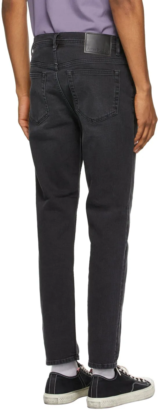 Acne Studios Black Faded Slim Tapered Jeans