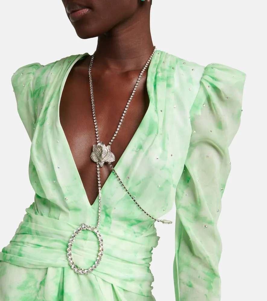 Alessandra Rich Belted silk minidress