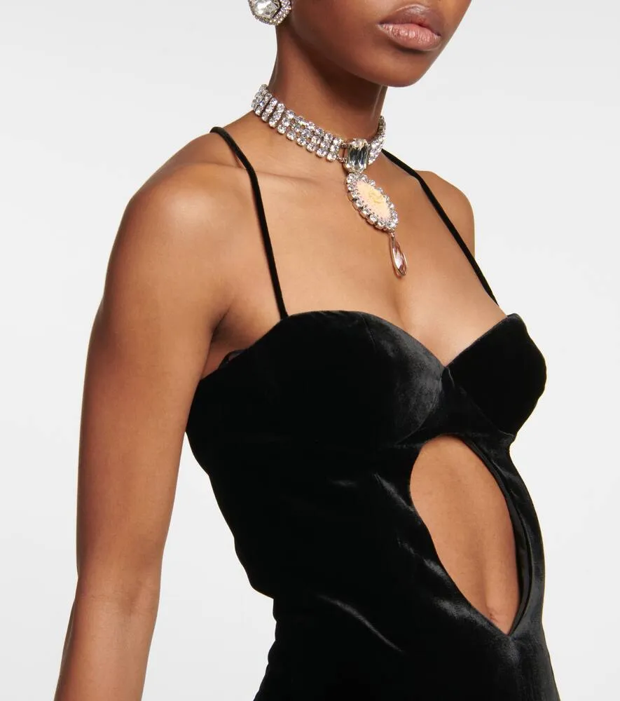 Alessandra Rich Cutout velvet gown