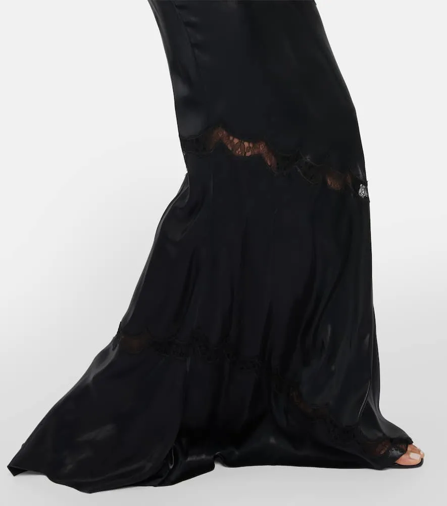 Alessandra Rich Lace-embroidered faux leather dress