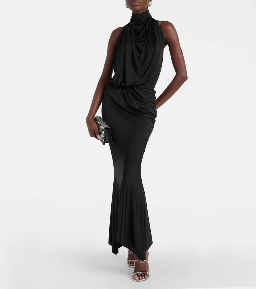 Alexandre Vauthier High-neck draped maxi dress