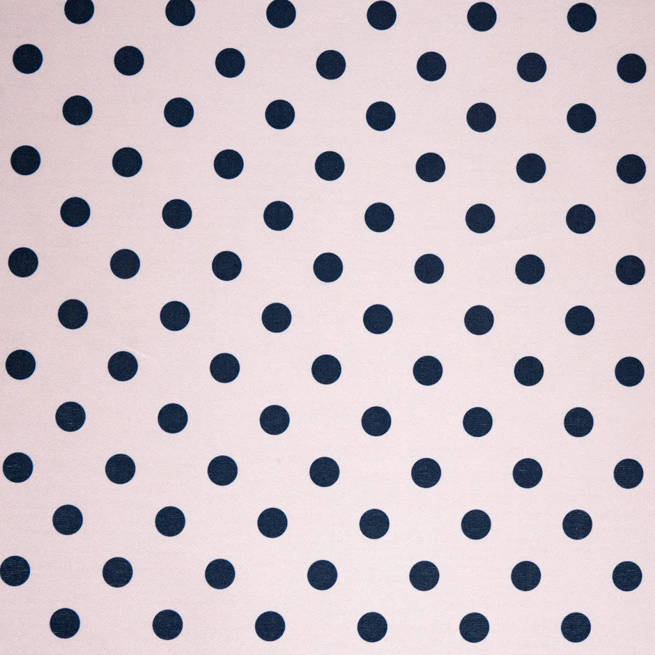 Blue Spotted Baby Pink Silk Blend Mikado