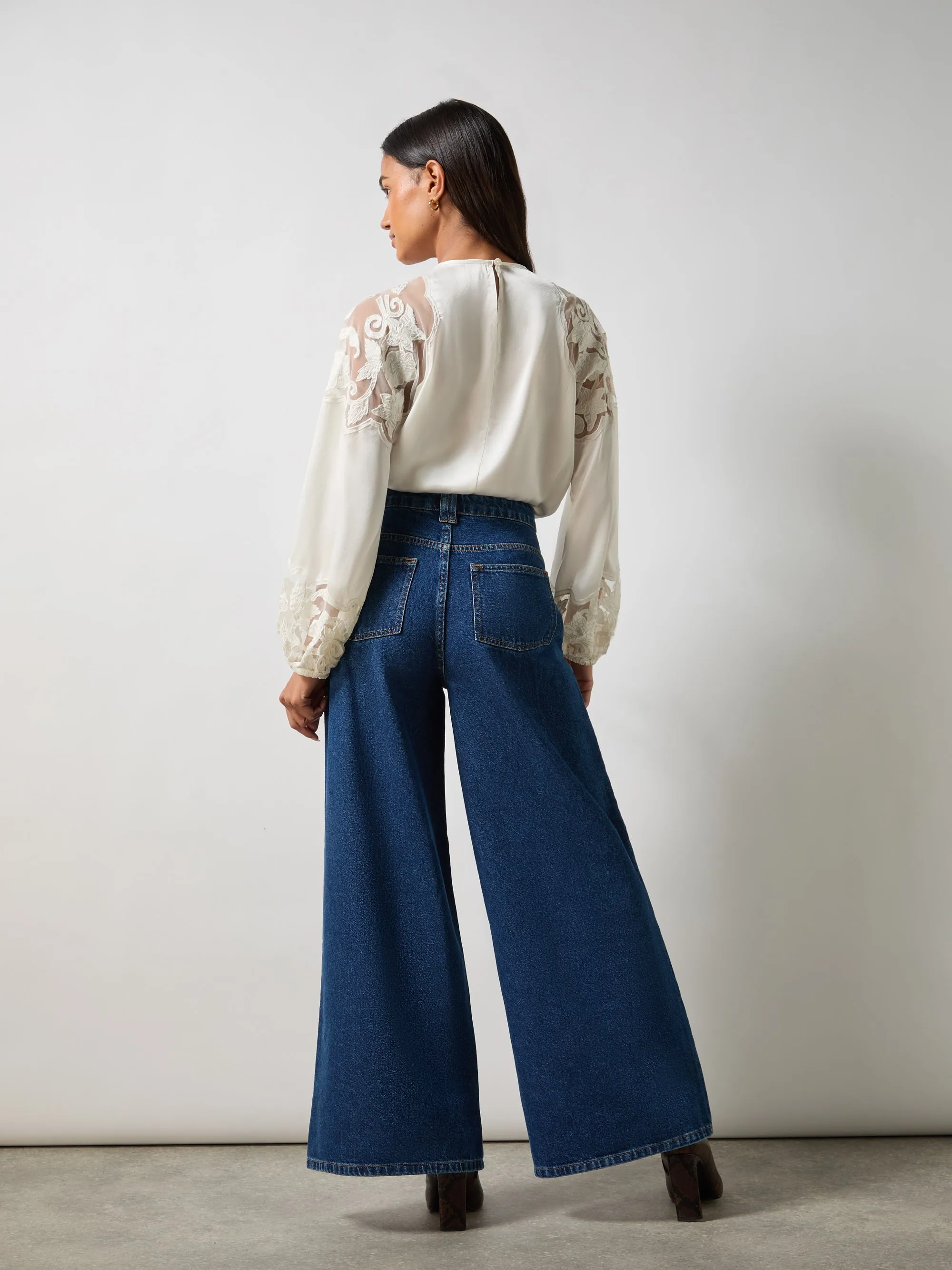 Blue Wide Leg Jeans