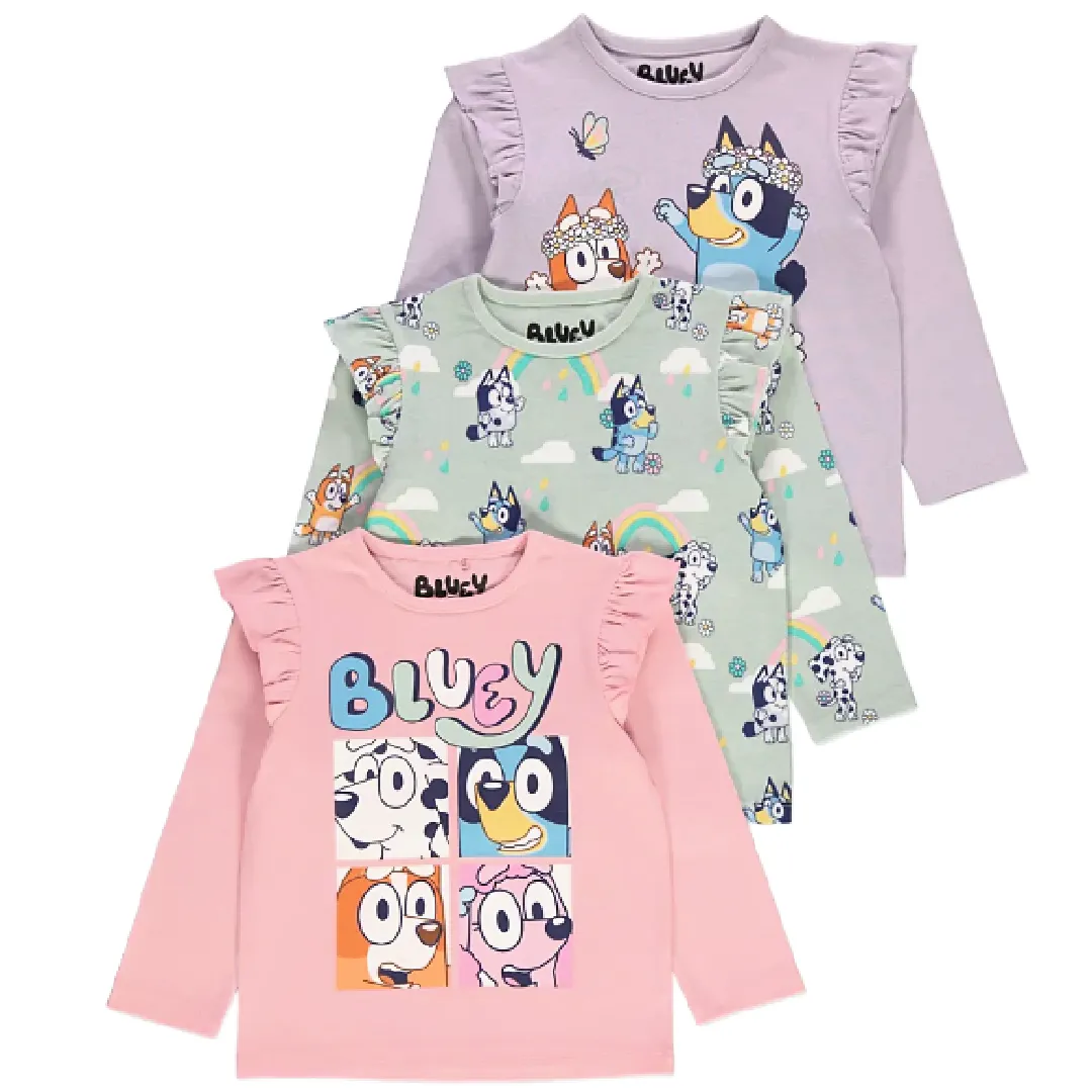 BLUEY 3pk Frill T-Shirts