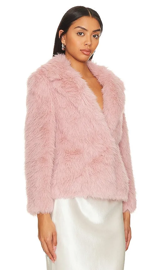Bubish Arianna Faux Fur Jacket in Pink