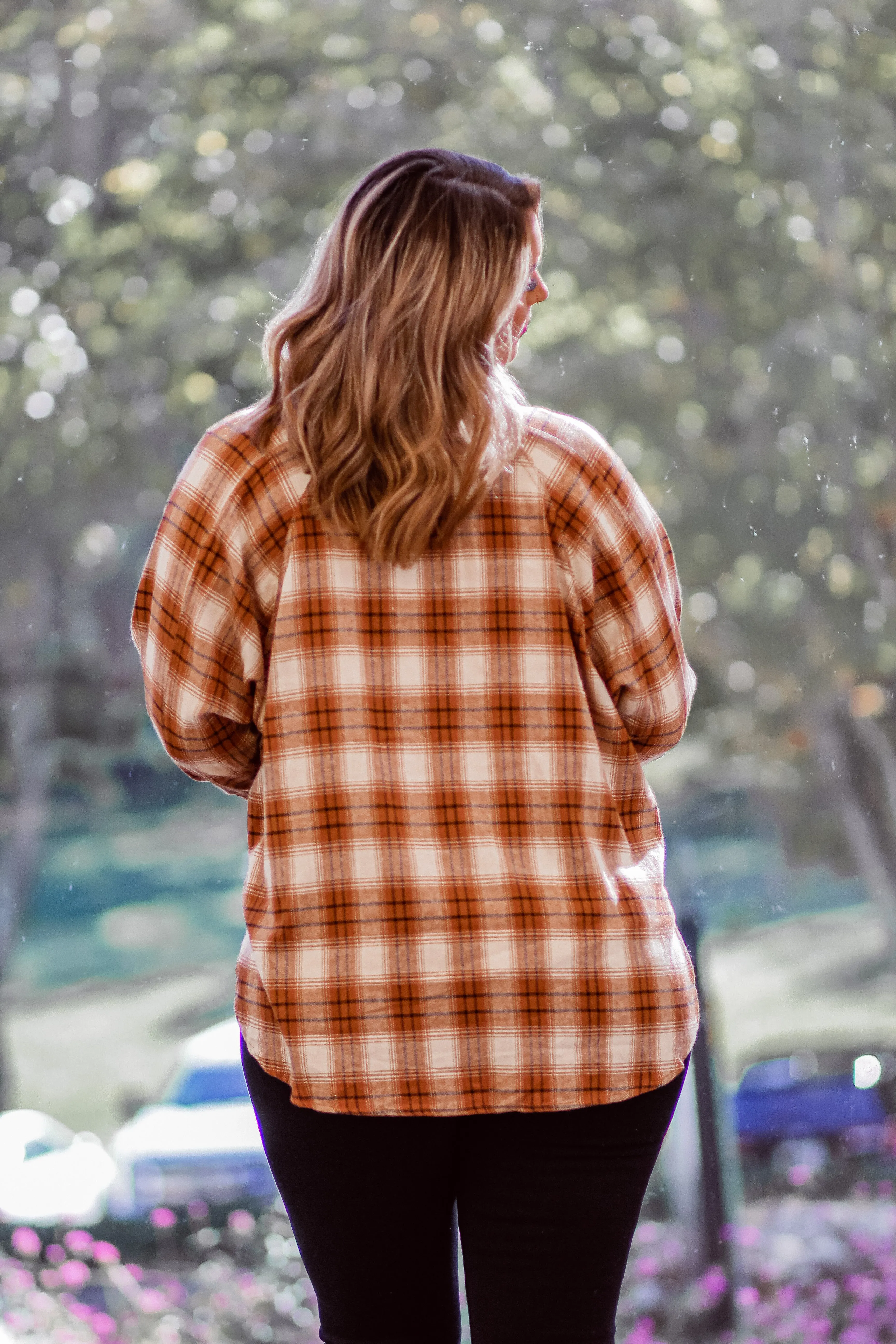 Camel & Cream Plaid Button Down Flannel