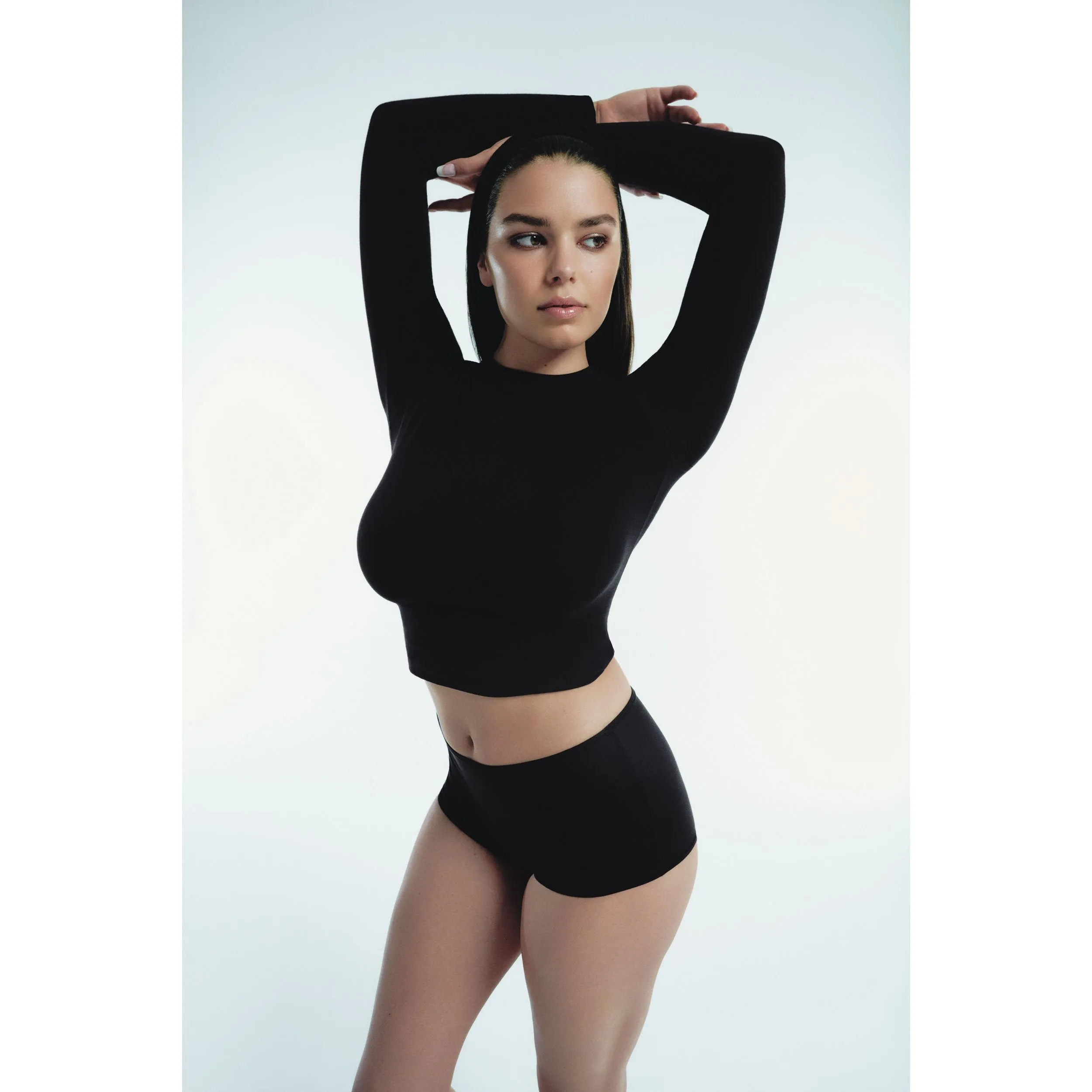 COTTON JERSEY LONG SLEEVE T-SHIRT | ROSE CLAY