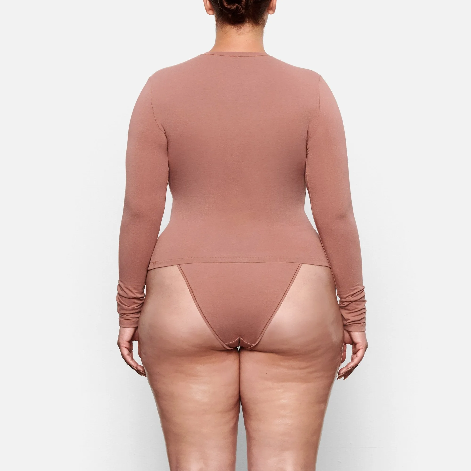 COTTON JERSEY LONG SLEEVE T-SHIRT | ROSE CLAY