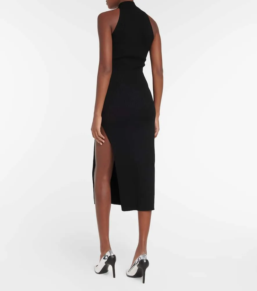 Courreges Ribbed-knit midi dress