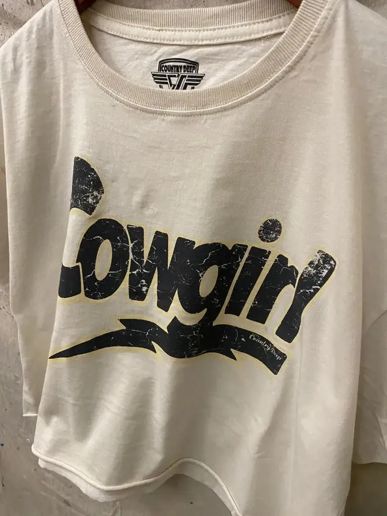 Cowgirl Rocks Vintage Relaxed Crop T-Shirt