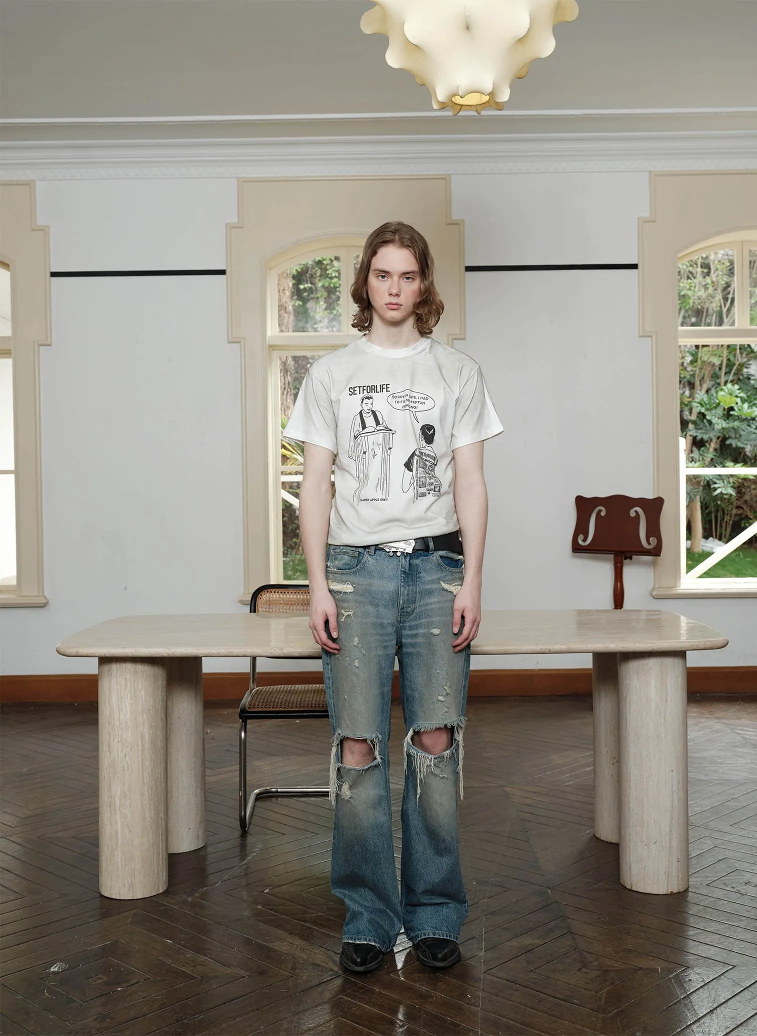 Damaged Washed Ripped Jeans