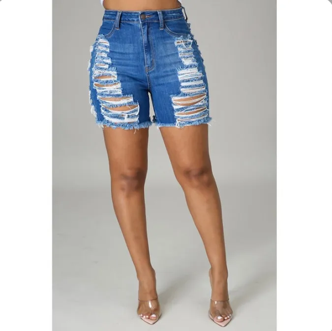 Denim Ripped Hole Jeans Shorts
