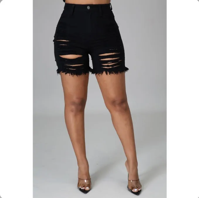 Denim Ripped Hole Jeans Shorts