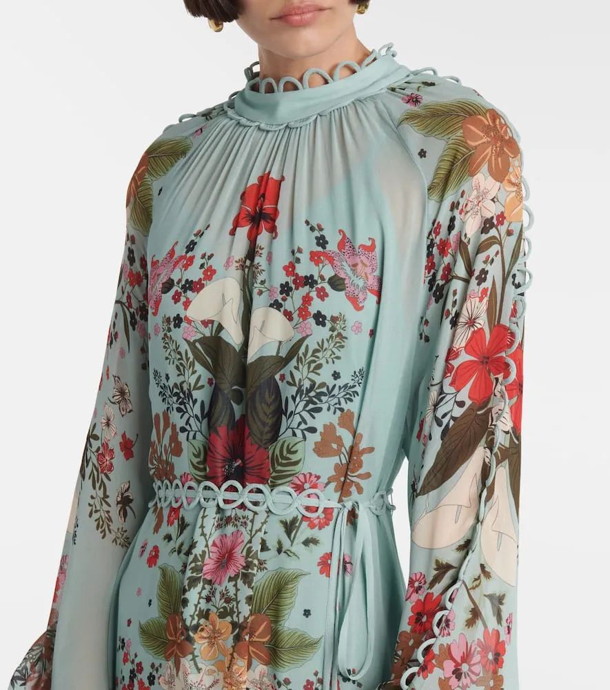 Farm Rio Beauty Bouquet Blue floral maxi dress