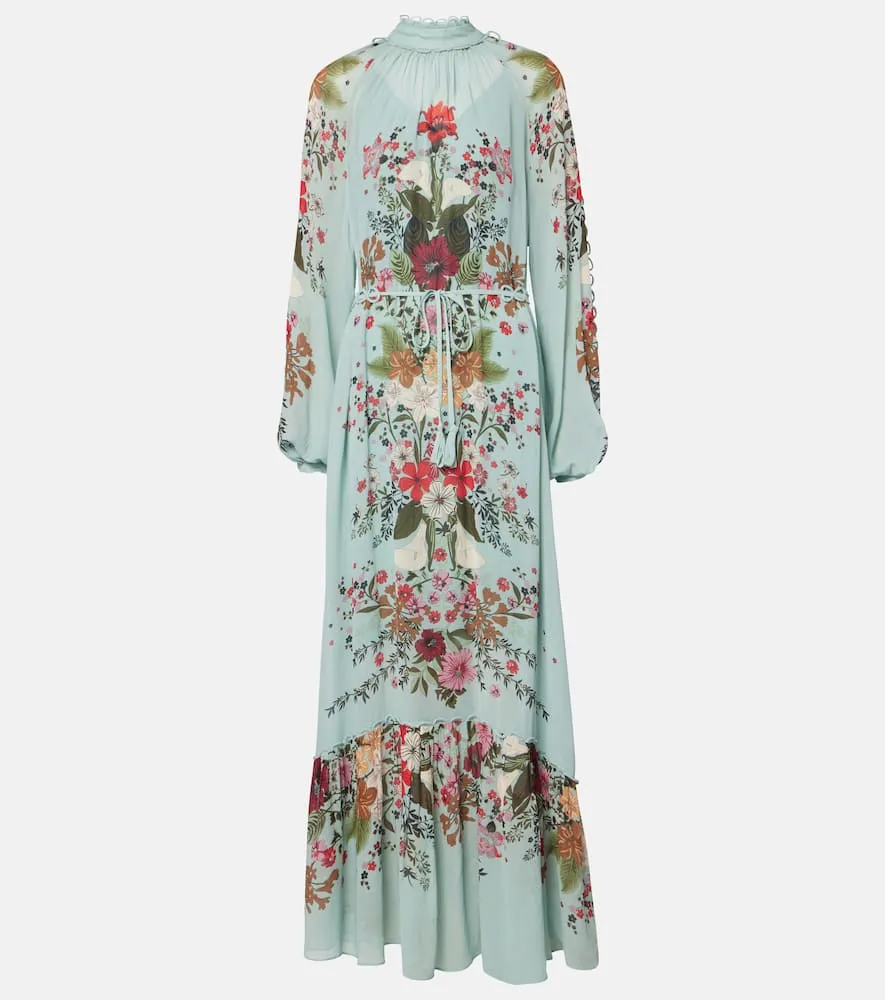 Farm Rio Beauty Bouquet Blue floral maxi dress