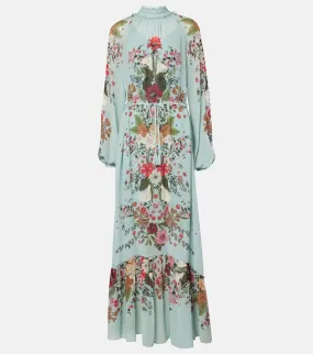 Farm Rio Beauty Bouquet Blue floral maxi dress
