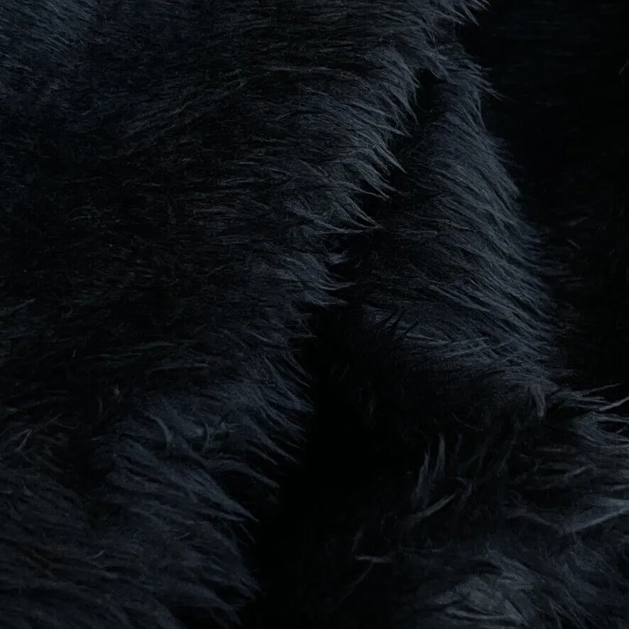 Fun Fur Short Pile Faux Fur Fabric 150cm - Black