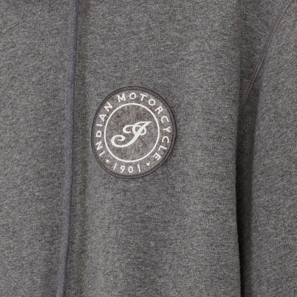Indian Motorcycle Mens I Script Patch Hoodie Gray