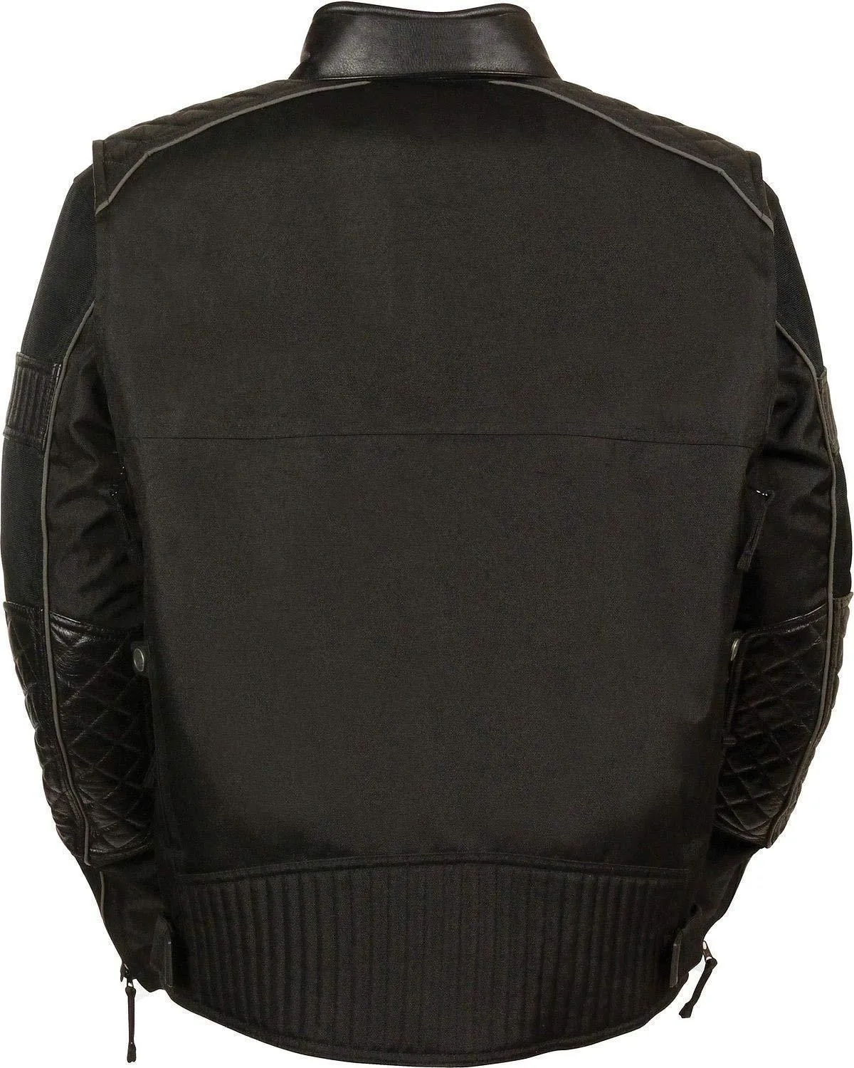 Milwaukee Leather Men's Black Textile Scooter Jacket with Leather Trim and Gun Pockets