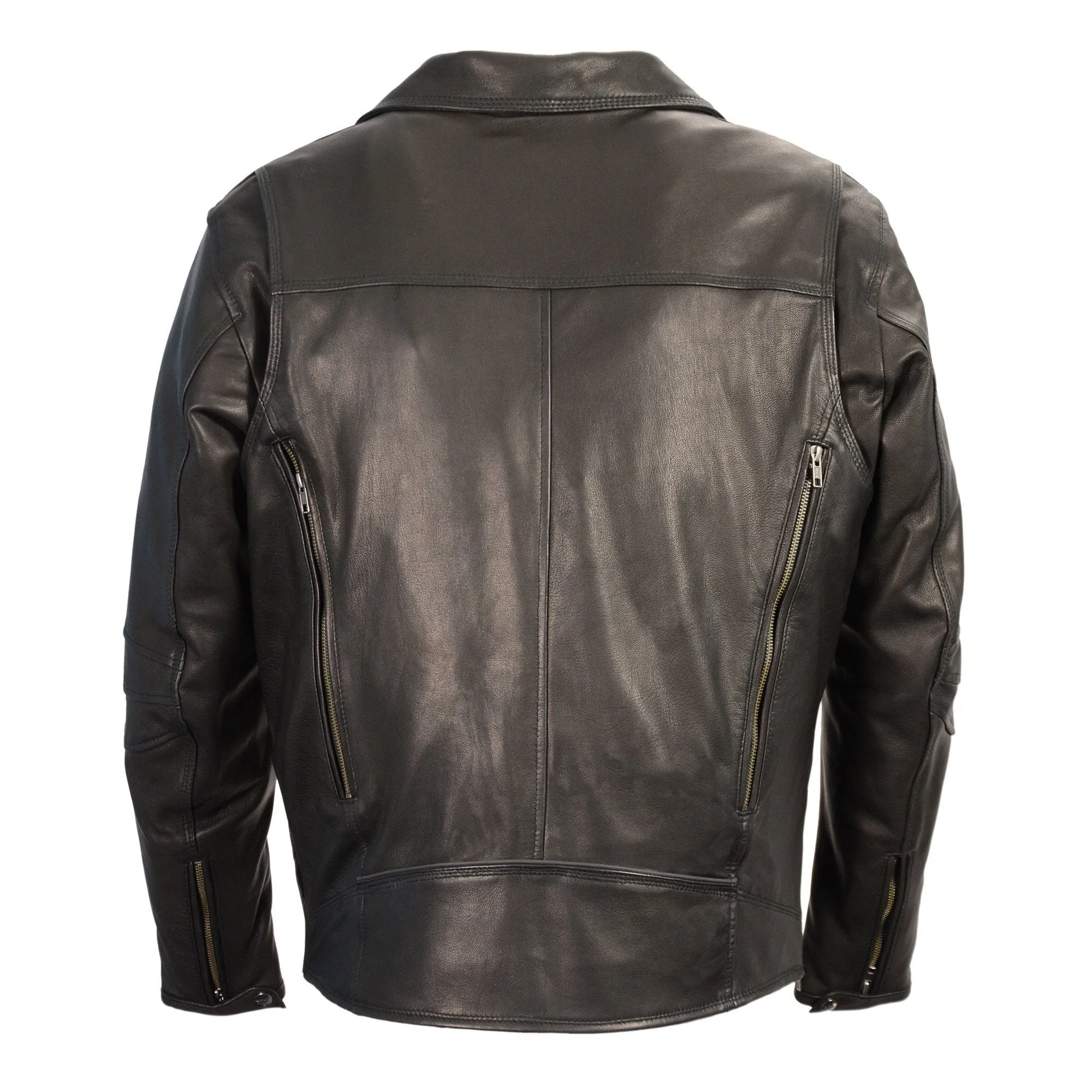 Milwaukee Leather MLM1516  Men's Lightweight Triple Stitch Extra Long Belt-less Biker Jacket