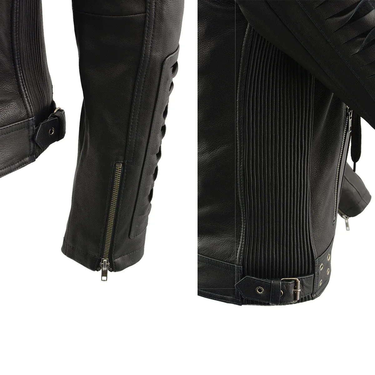 Milwaukee Leather SFL2865 Women's Black Scuba Style Fashion Casual Leather Jacket with Hoodie