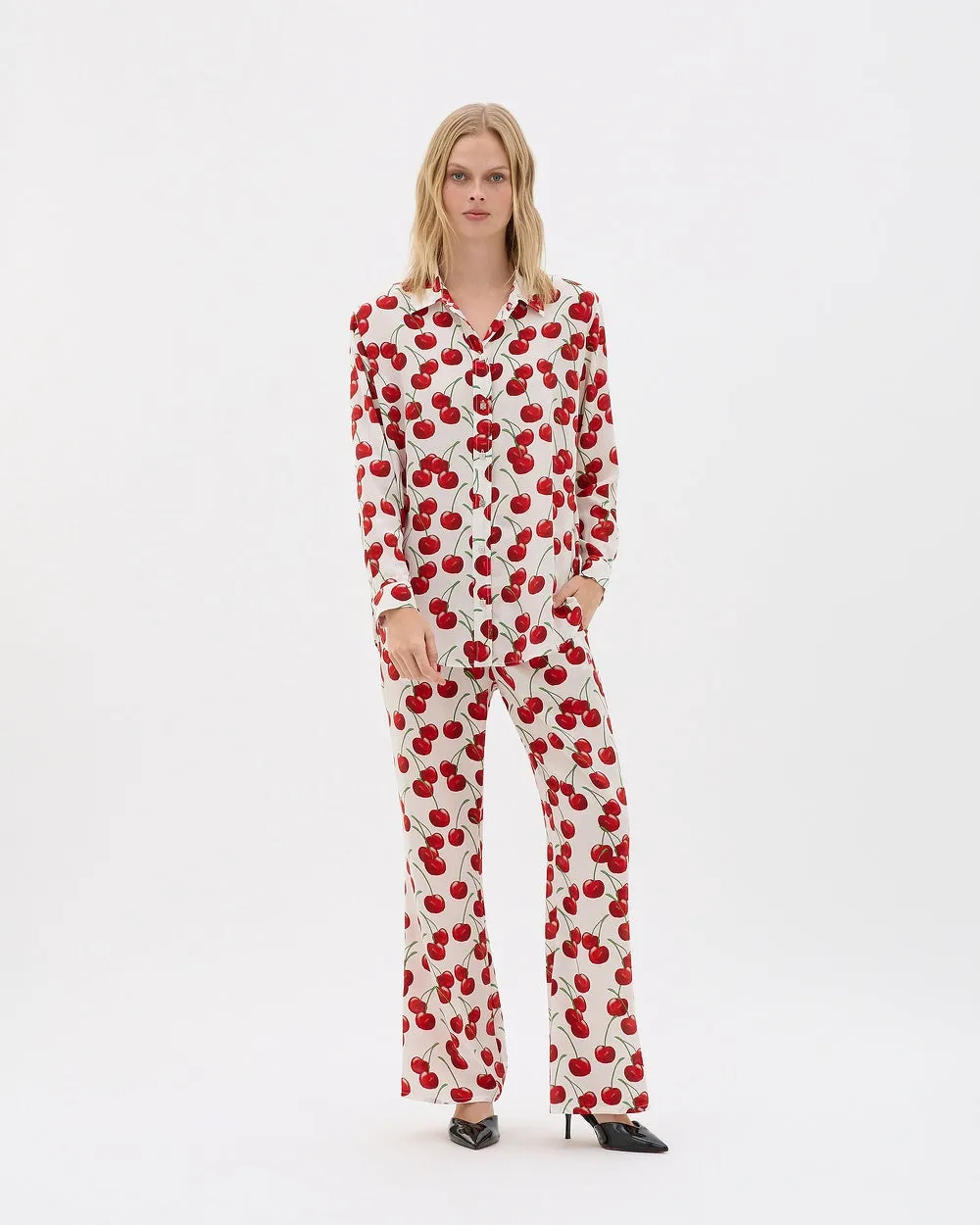 Muma World White Cherry Long Sleeve Shirt in White Cherry