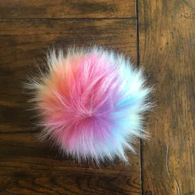 Rainbow Faux Fur Pom Pom