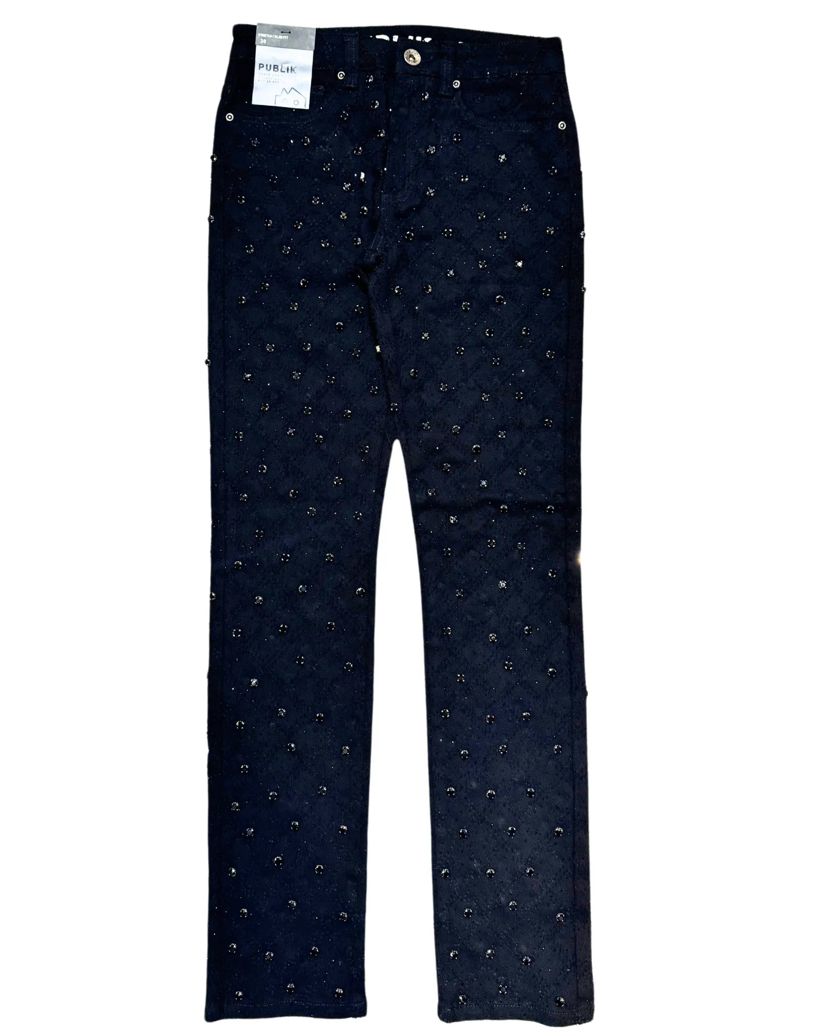 Rhinestone Slim Fit Jeans
