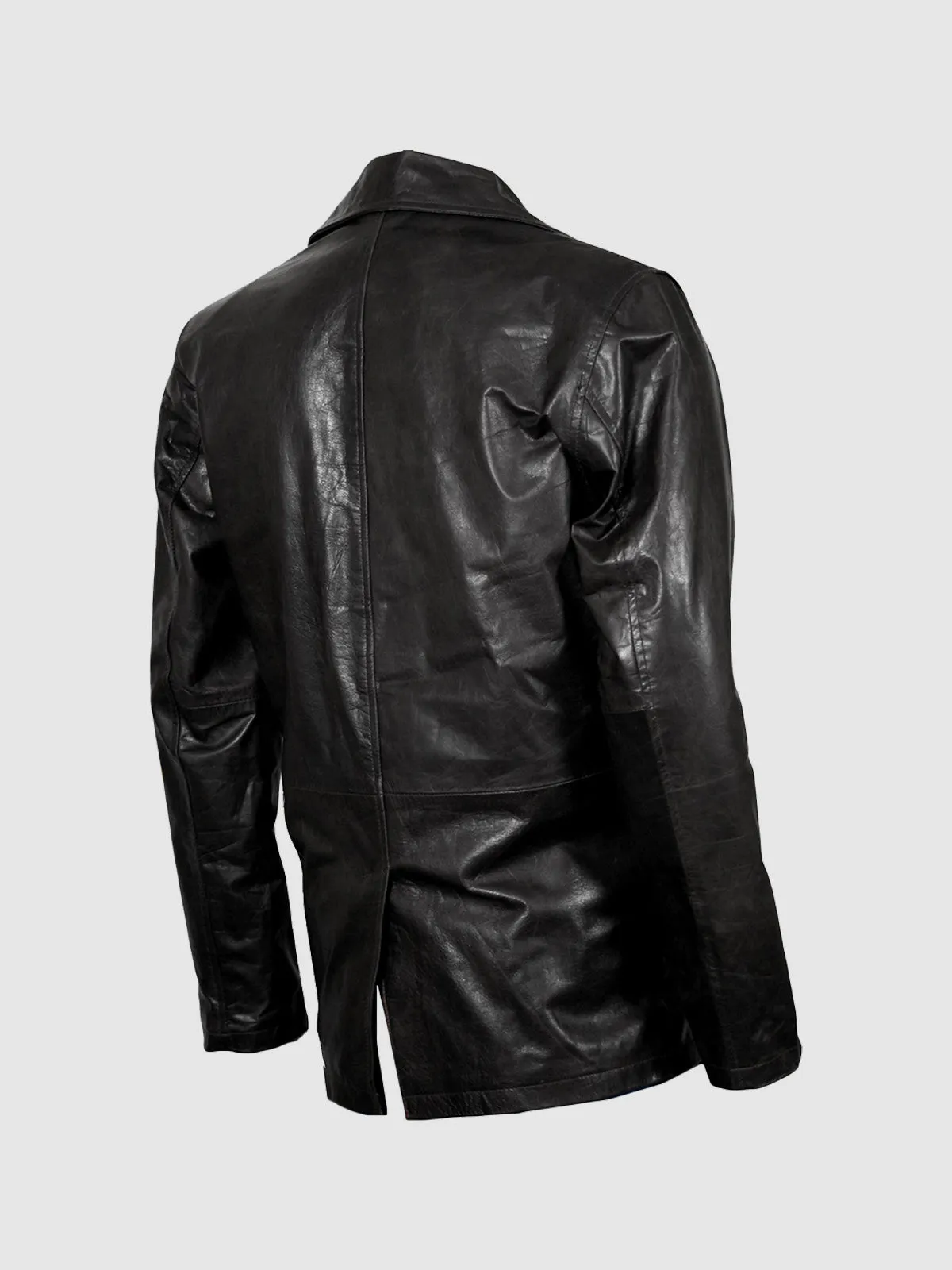 Size 2XL Black Leather Blazer