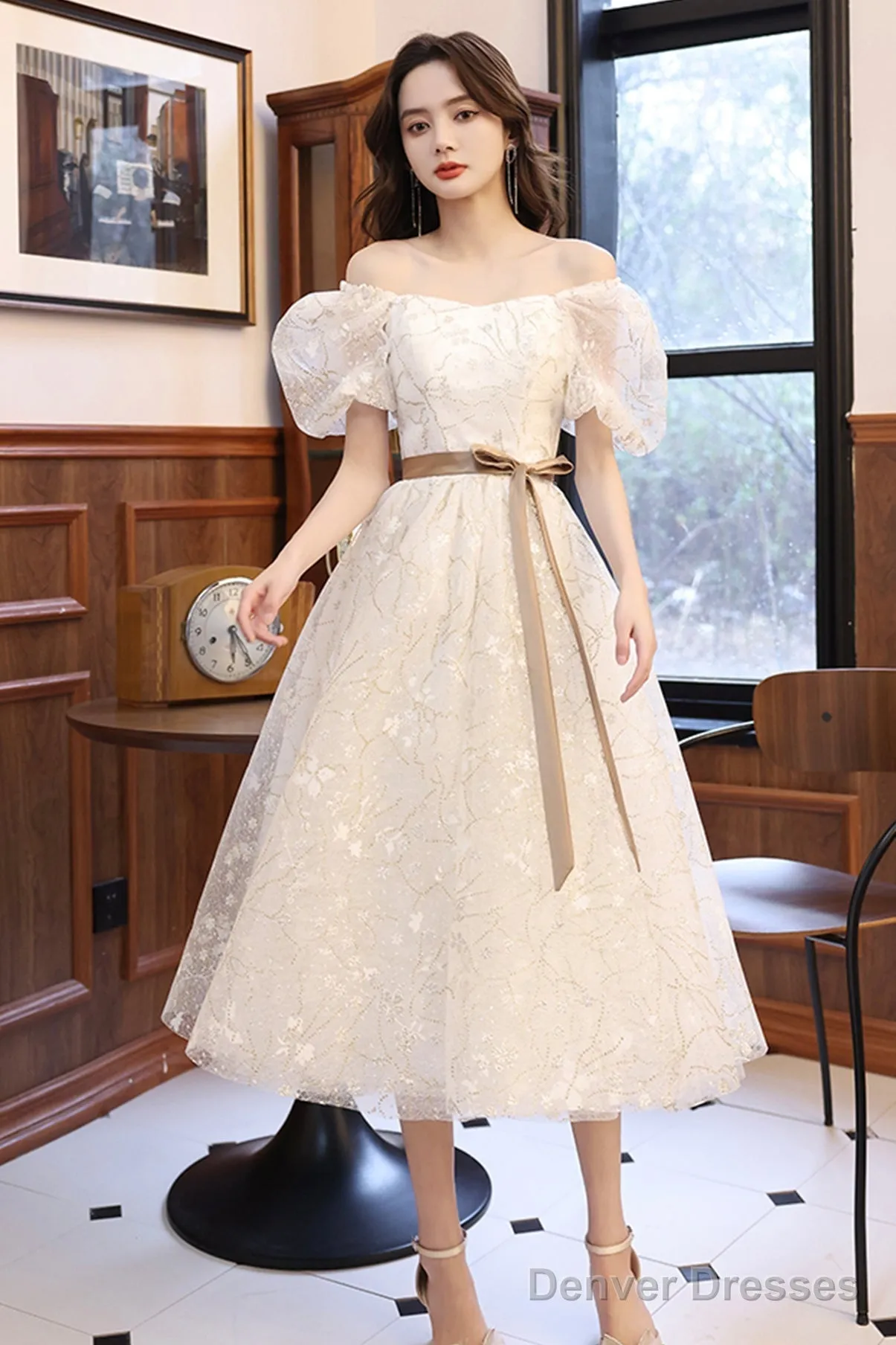White A-Line Short Prom Dresses, White Party Dresses